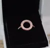 925 Sterling Silver Hearts Halo Ring Set Originele doos voor Pandora Grain Women Men Paar bruiloft CZ Diamond 18K gouden ringen