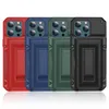 Premium Kickstand Card Slots Heavy Duty TPU PC Shockproof Phone Case dla iPhone 13 12 11 Pro Max Mini XR XS x 6 7 8 Plus z ładnymi oppwetkami