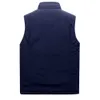 Engrossar velo À Prova D 'Água Water Winter Vest Mens Multi Bolsos Primavera Outono Colocas Photo Mandarim Collar Sem Mangas Jaqueta 211104