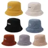 Women Winter Thicken Warm Faux Fleece Bucket Hat Letters Label Solid Color Harajuku Student Adjustable Fisherman G220311