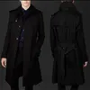 Erkek trenç paltolar erkek adam tek göğüslü rüzgarlık erkekler kıyafetler ince palto uzun kollu 2021 tasarımcı bahar siyah sonbahar