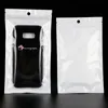 9 * 16cm 100pcs Transparent på framkanten Lås Plast Förpackning Väskor Vit Pearl Flat Bottom Phone Case Paketväska