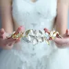 Light Gold Floral Wedding Tiara ручной работы кристалл свадебной виноградной лозы мода женские головники невесты ювелирные изделия