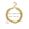 Link, Chain Fashion 8mm Punk Gold Color Stainless Steel Oval Bracelet Charms Cuban Bracelets For Women Man Jewelry Party Couples Gifts