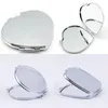 DIY Make-up Mirrors Iron 2 Face Sublimation Blank Plated Aluminum Sheet Girl Gift Cosmetic Compact Mirror Portable Decoration