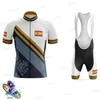 Ropa Ciclismo 2021 Summer Hiszpania Team Oddychająca Quick-Dry Jersey Jersey Zestaw Rowerów Odzież Maillot Hombre Zestawy wyścigowe