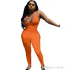 Amerikaanse sporten vest jumpsuits zomer mode sexy diepe v-hals super elastische pit strip jarretel vest broek effen kleur plus size rompertjes S-XXXL