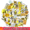 50 pièces mignon abeille autocollant jouets pour enfants cadeau dessin animé miel insecte animaux autocollants à bricolage ordinateur portable téléphone réfrigérateur bouilloire vélo voiture décalcomanie