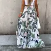 Casual Mulheres Saia Longa Verão Estilo Praia Floral Impresso Boêmio Cintura Alta Saia Ins Assimétrica Fashion Fashion Skirt 210712