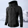 Outono inverno casacos homens casaco cor bloco falso 2 peças com capuz jaqueta casaco casaco homens bolsos zíper Outerwear sreetwear vestes homme x0710