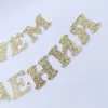 Parti Dekorasyon Glitter Keçe Mutlu Doğum Günü Rusça Alfabe Mektubu Afiş Süslemeleri Malzemeleri Çocuk Yemek Odası Dekor Için
