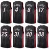 Schermdruk Basketbal Jimmy Butler Jerseys 22 Dwyane Wade 3 Tyler Herro 14 BAM Adebayo 13 Kyle Lowry 1 Victor Oladipo 4 Zwart Rood Wit Roze Geel Mannen Dames Kids