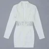 Elegant Women Dress Sexy Mesh White Long Sleeve Autumn Winter Clothing Party Club Celebrity Bodycon Dresses 210515