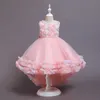 Super söta tjejer rosset fest klänning för barn trumpet vestido blomma mermard barn mode kläder formell 210529