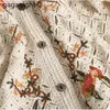 Gaganight Zarif Örme Bayan Bluzlar Moda Nakış Çiçek Baskı Kısa Kollu Gömlek Seksi V Boyun Tops Blusas 210519