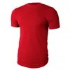 Yeni Yaz Moda Rahat Ince Elastik Pamuk Katı Kısa Kollu Erkekler T Shirt Erkek Fit Tops Tee Vücut Geliştirme Fitness Giyim 210421