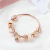 Moda Original Pandoras 925 Prata Rose Gold Gull Brilliant Bow Bracelets