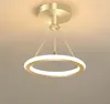 Modern LED-ljuskronor Ljuslampor för vardagsrum Sovrum Korridor Inomhus Ring Belysning Tak Mount Armatur Luster