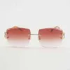 Designer de luxo Óculos de sol de alta qualidade 20% Offless wire homens de grande tamanho mulheres para óculos para o verão diamante cortando óculos transparentes moldura de metal Oculos gafas