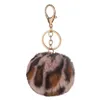 8 cm Bicolore Lapin Boule De Fourrure Porte-clés Sac En Peluche Voiture Porte-clés Pendentif Porte-clés Anneaux Pour Femmes RRD7668