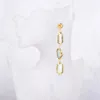 GuaiGuai Jewelry Cultured White Biwa Pearl With Electroplated Edge Dangle Stud Earrings Handmade For Women Real Gems Stone Lady Fa3813062
