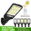 Outdoor Solar Wall Lamp Cob Led Street Lights med 3 ljusläge Människokroppsinduktion Vattentät material för trädgårdsterrass