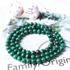 Chaîne à maillons Malachite naturelle 6mm perles rondes 3 cercles Bracelet fait à la main Aura bijoux hommes et femmes couleur gemme élastique