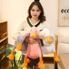 Simulation Fluffy Duck Plush Toy Cute Animal Stuffed Swan Dolls Fashion Kids Doll for Girls Birthday Christmas Gift 70cm 90cm LA254