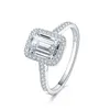 Emerald cut 2ct Lab Diamantring Brudset Äkta 925 sterling silver Förlovningsbröllopsringar för kvinnor Bröllopssmycken 211120