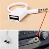 100pcs/Lot 3.5MM To USB Adapter Car Audio Aux Cables Jack Male Converter Charge Charging OTG U Disk Connection For GPS CD DVD MP3