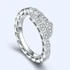 Cluster Rings Korean Trendy Snake 925 Silver Ring Net Cool Wind Diamond Fashion Personalized Index Finger Joint Women's Jewelry