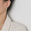 Concis Luxus Glänzender Zirkon S925 Silber Nadel Ohrstecker Schmuck Korean Retro Frauen Überzogen 18 Karat Gold Schwarz Weiß Karierte Ohrringe