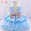 Girl039s Robes PLBBFZ 2022 Big Bow Born Baby Girls 1ère année Robe de fête d'anniversaire élégante fleur Bowknot Princesse Infant Bapti3819949