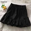 Neploe High Waist Hip A Line Kjol Kvinnor 2 färger Draped Design Sommar Outwear Jupe Femme Koreanska Chic Ball Gown Faldas 210510