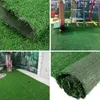 Couronnes de fleurs décoratives, tapis de gazon artificiel vert, faux tapis de pelouse synthétique de paysage de jardin pour l'école