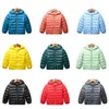 Sonbahar Kış Kapüşonlu Çocuk Kızlar için Ceketler Ceketler Şeker Renk Sıcak Çocuk Mont Erkek 2-9 Yıl Giyim Kıyafetleri 211203