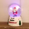 Decorações de Natal Glitter Globe Neve com resina Santa Santa Snowman brilhando bola de vidro de cristal levou noite luz birthda