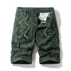 Luulla Men Summer Casual Vintage Classic Pockets Cargo Shorts Outwear Fashion Twill Cotton Camouflage 210714