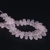 15.5 "Strand Natural Rose Quartzs Facetted Dubbelpunkt Lösa pärlor, Raw Crystal Gems Slice Stick Bullet Pendant för smycken