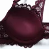 NXY ensemble sexy soutien-gorge ensemble rassembler fermeture avant forme en V profond beau dos motif floral soutien-gorge d'été rembourré tasse lingerie femmes rouge brassière 1202