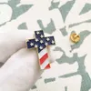 50 Uds. De alfileres personalizados, joyería religiosa patriótica estadounidense, broche de alfiler de solapa esmaltado, insignia cristiana con bandera de EE. UU. 72705845797955