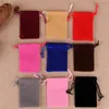 100pcs/lot Drawstring Flannelette Bags Fashion Jewelry Packaging Display Bag Pocket for Wedding Christmas and DIY Craft Accessories