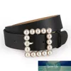 Pearl Buckle belt for Women Luxury Diamond PU Leather Strap Jeans Decorative Belt Party Harajuku Designer Belts for Women's Factory price expert design Quality