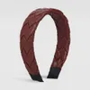 Faux Leather Eleg Simple 35cm Width PU Leathers Women Hairbands Fashion Wide Hair Hoops Female Headbands wholesal