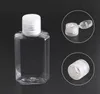 جودة 30ML 60 ملليلتر زجاجة بلاستيكية الحيوانات الأليفة فارغة مع فليب كاب شفاف مربع زجاجات شكل ل ماكياج السوائل المتاح اليد مشرق هلام