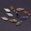 Charms, die Naturstein-Halbedelstein-Anhänger mit facettiertem, marquiseförmigem Kantenschmuck für die Herstellung von Halskettenzubehör verkaufen
