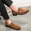 Male Leather Oxford Dress slip on fashion Lazy Shoe Square-toe Loafers Shoes Casual Travel Outdoor for Men flats