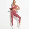 Бесшовные Yoga Outfit Спортивный бюстгальтер Высокая талия Push Up Леггинсы Фитнес-носить тренажерный зал Костюмы Тренировки Одежда для женщин Спортивная одежда Йога