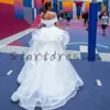 Vit sjöjungfru bröllopsklänning med avtagbart tåg Sexig strapless av axeln Bohemian Bridal Gowns 2021 Bride Robes de Mariage Vestido Novia