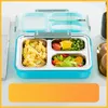 Compartimento para Lancheira de Aço Inoxidável 304 Bento Kitchen Recipiente para Alimentos à Prova de Vazamento Aluno Crianças Uso 210423